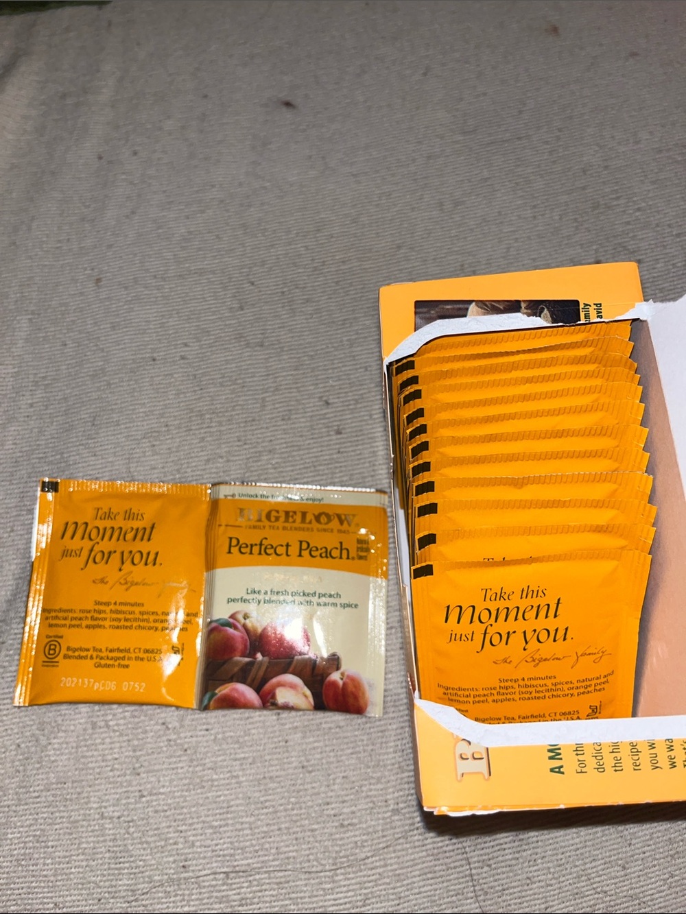 Picture is a sample you will receive one brand new box of 20 tea wrapped indvdl